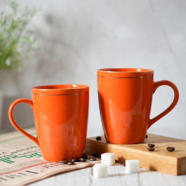 Mug & Tea Cup - Riply Sip Mug (Orange) - Set Of Two