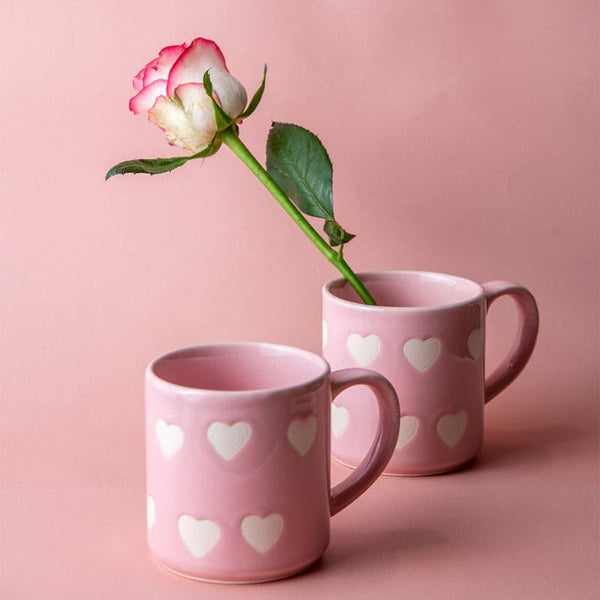 Buy Mug & Tea Cup - Romeo Heart Mug (Pink) - Set Of Two at Vaaree online