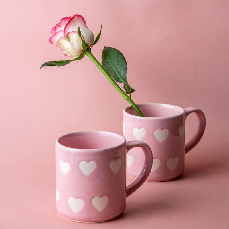 Buy Romeo Heart Mug (Pink) - Set Of Two Mug & Tea Cup from Vaaree