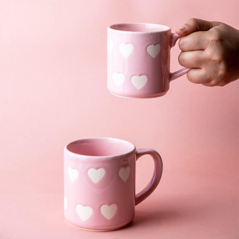 Buy Romeo Heart Mug (Pink) - Set Of Two Mug & Tea Cup from Vaaree