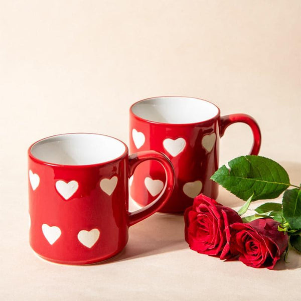 Buy Mug & Tea Cup - Romeo Heart Mug (Red) - Set Of Two at Vaaree online