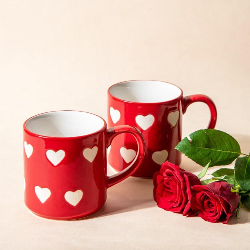 Buy Romeo Heart Mug (Red) - Set Of Two Mug & Tea Cup from Vaaree