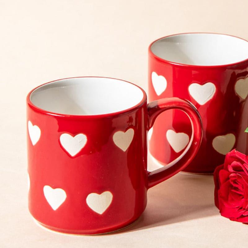 Buy Romeo Heart Mug (Red) - Set Of Two Mug & Tea Cup from Vaaree