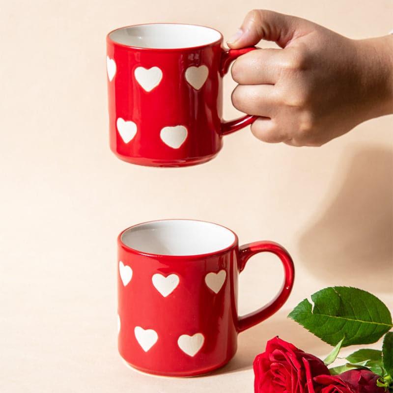 Buy Romeo Heart Mug (Red) - Set Of Two Mug & Tea Cup from Vaaree