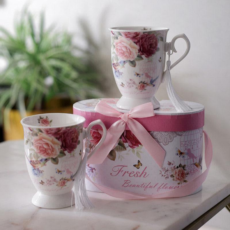 Buy Rose Rejoice Mug (350 ML) - Set Of Two Mug & Tea Cup from Vaaree