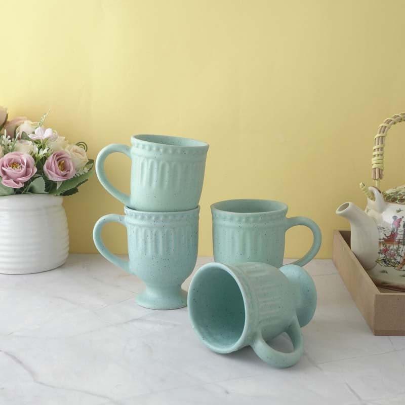 Buy Royal Green Delphine Ceramic Mug (300 ML) - Set Of Four Mug & Tea Cup from Vaaree