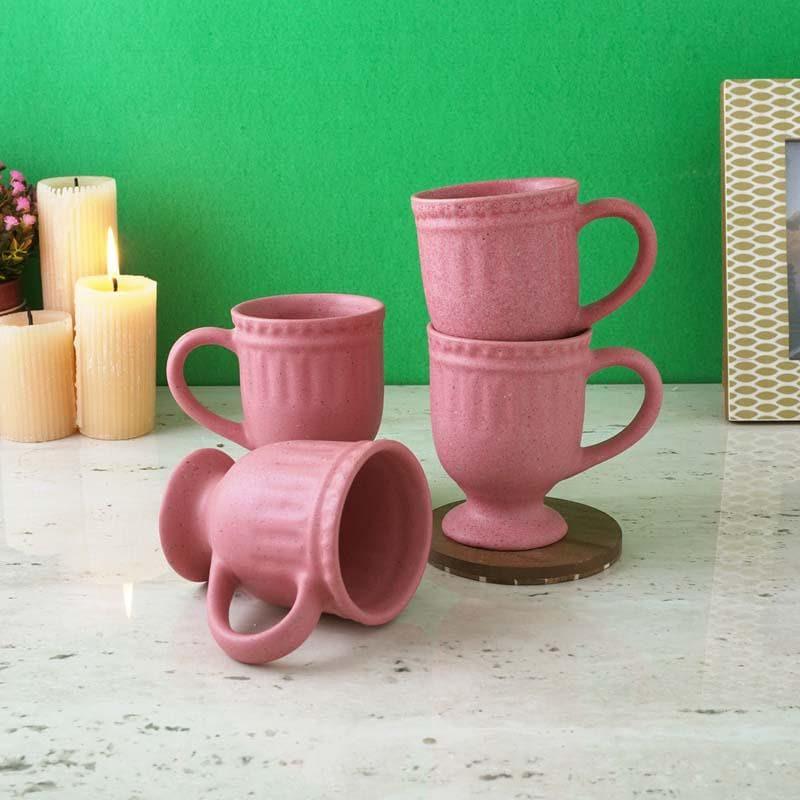 Buy Royal Pink Delphine Ceramic Mug (300 ML) - Set Of Four Mug & Tea Cup from Vaaree