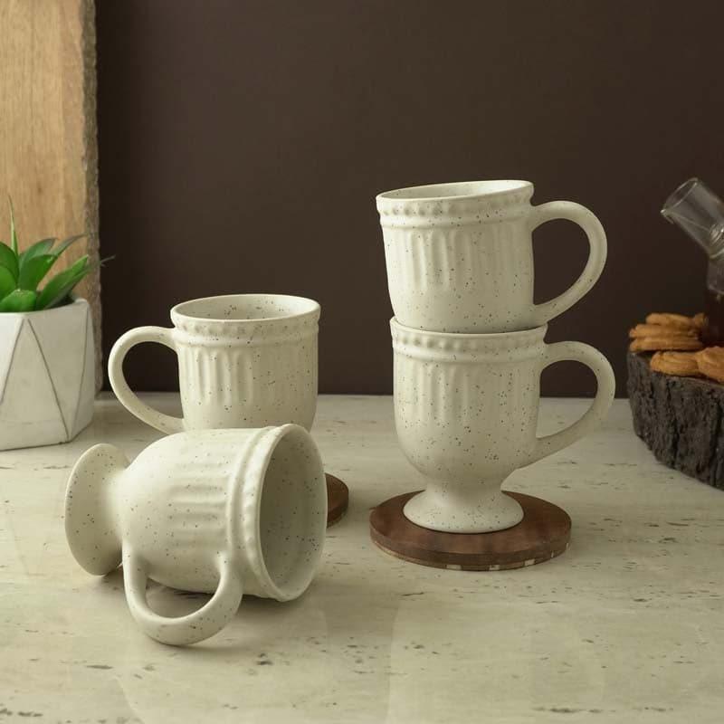 Buy Royal White Delphine Ceramic Mug (300 ML) - Set Of Four Mug & Tea Cup from Vaaree