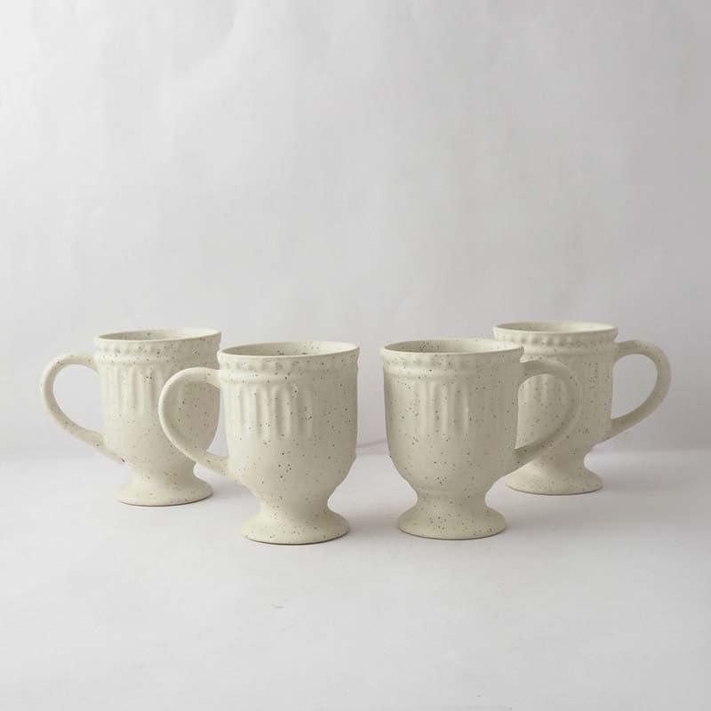 Buy Royal White Delphine Ceramic Mug (300 ML) - Set Of Four Mug & Tea Cup from Vaaree