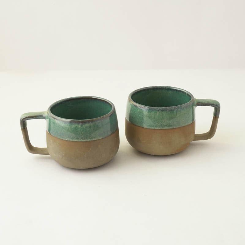 Buy Rustic Green Mug - Set Of Two Mug & Tea Cup from Vaaree