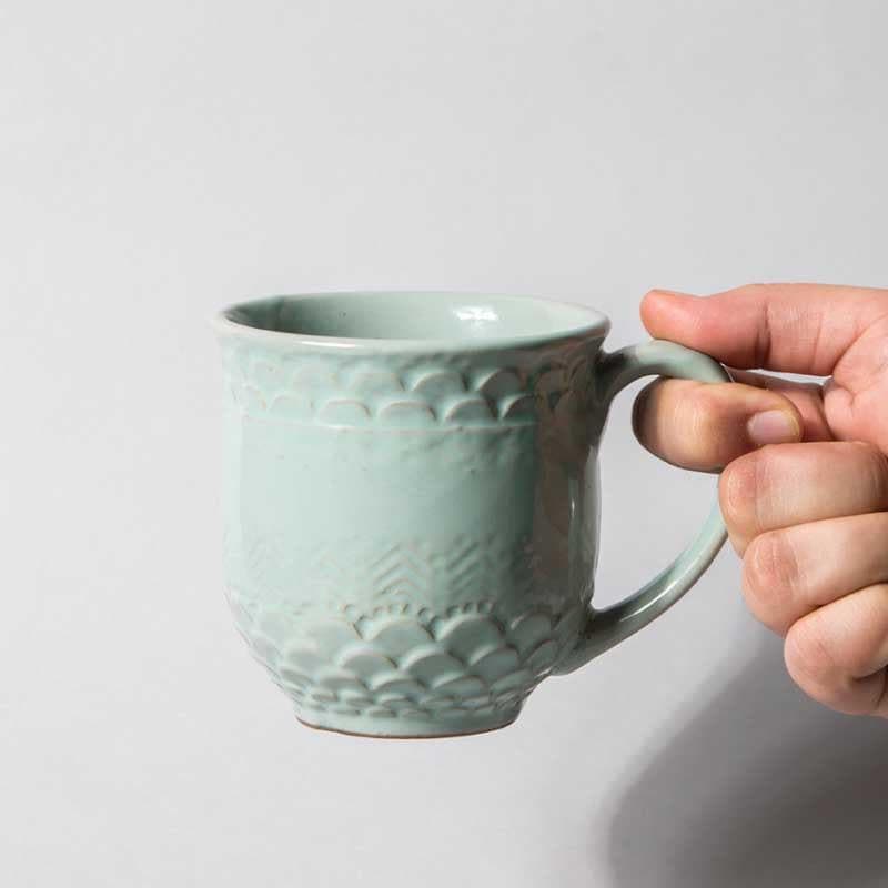Mug & Tea Cup - Scallop Riders Mug (Aqua) - Set Of Two