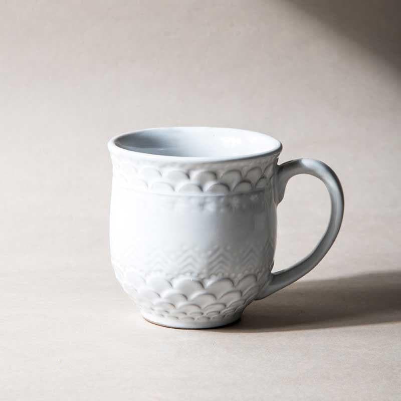 Buy Scallop Riders Mug (White) - Set Of Two Mug & Tea Cup from Vaaree