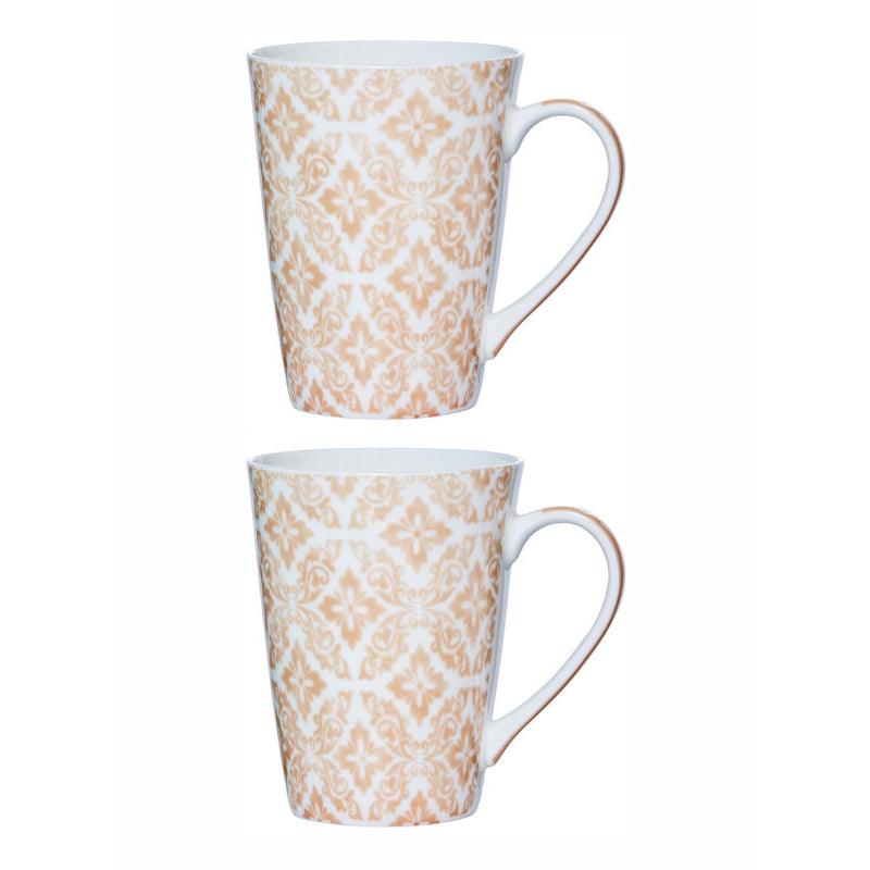 Mug & Tea Cup - Shigha Ethnic Beige Mug (360 ML) - Set Of Two