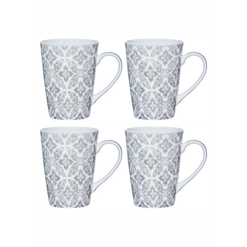 Buy Shigha Ethnic Grey Mug (360 ML) - Set Of Four Mug & Tea Cup from Vaaree