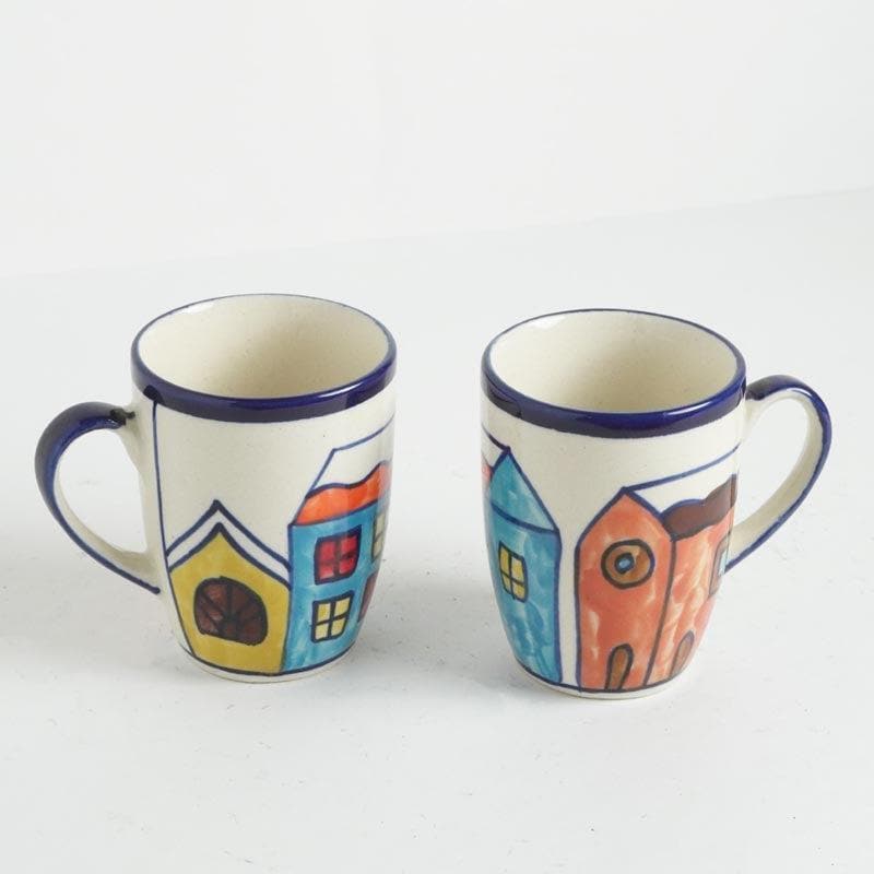 Buy Snow City Ceramic Mug - Set Of Two Mug & Tea Cup from Vaaree