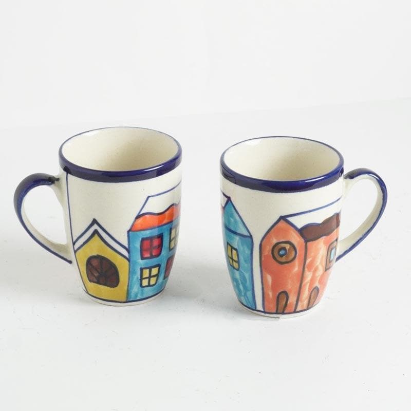 Buy Snow City Ceramic Mug - Set Of Two Mug & Tea Cup from Vaaree