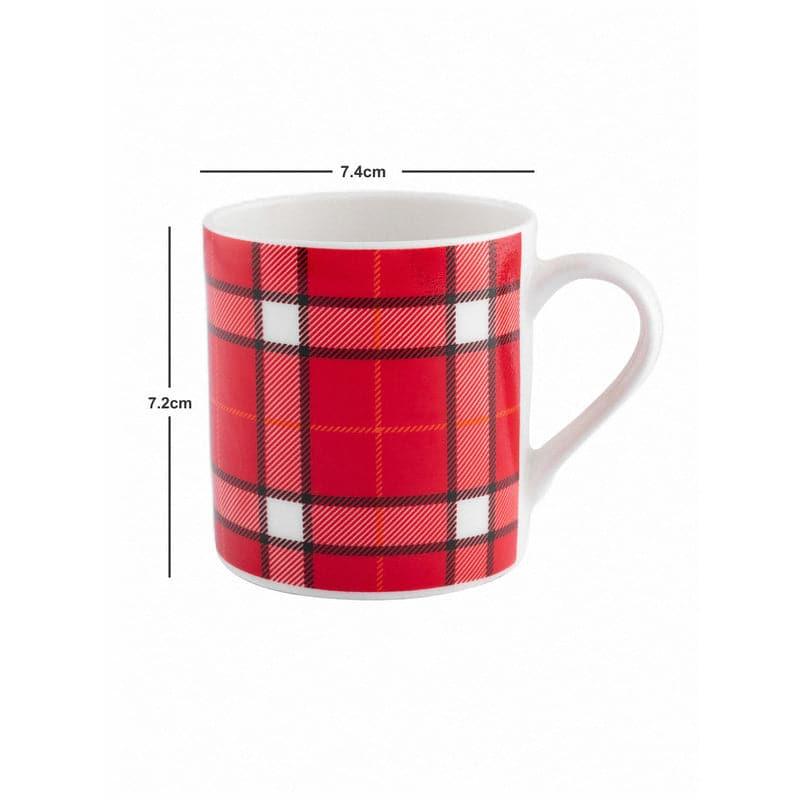 Mug & Tea Cup - Sonaki Grid Mug (220 ML) - Set Of Six