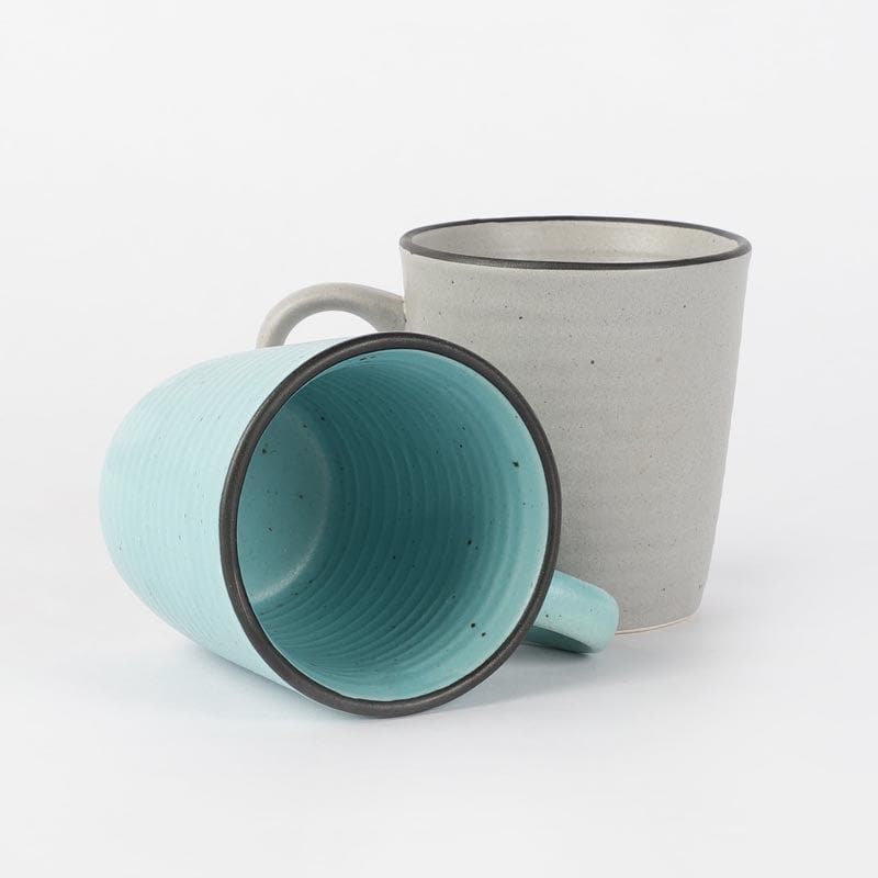 Buy Spray Paint Mug (Grey & Blue) - Set Of Two Mug & Tea Cup from Vaaree