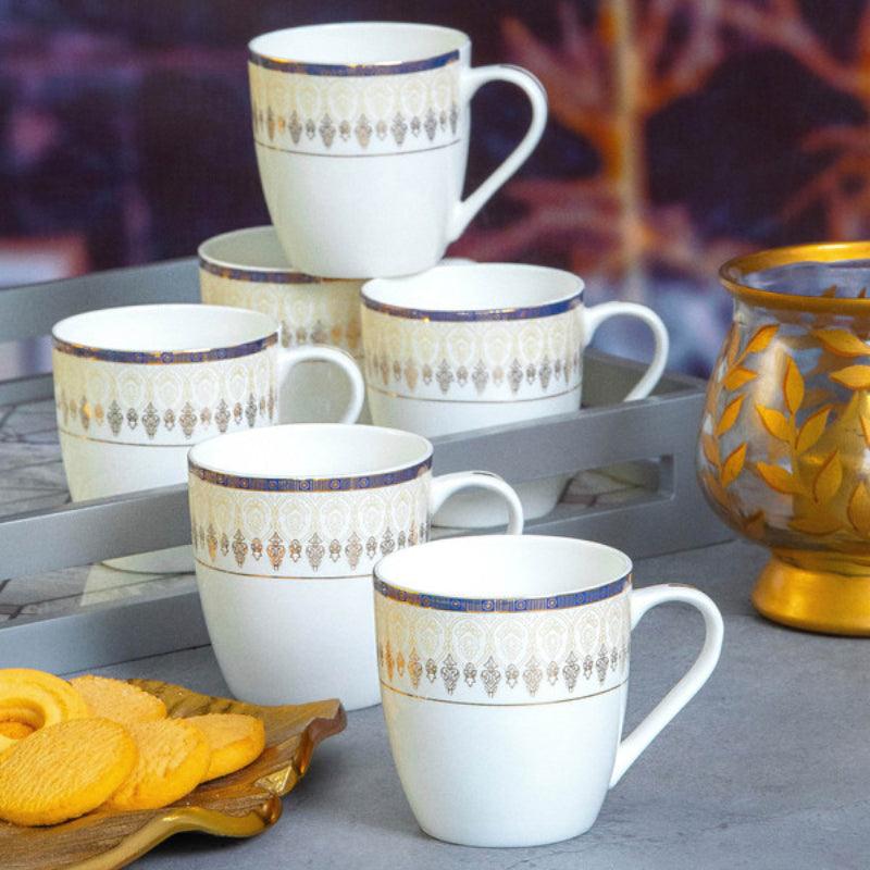 Mug & Tea Cup - Stelo Drizzle Ethnic Mug (170 ML) - Set Of Six