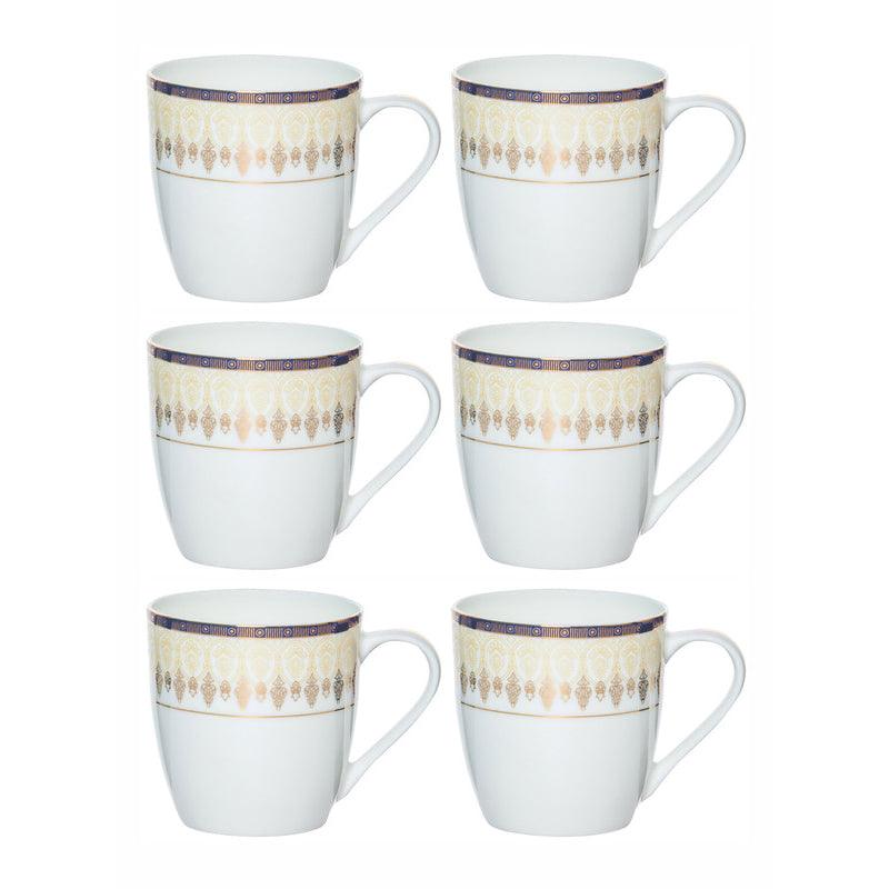 Mug & Tea Cup - Stelo Drizzle Ethnic Mug (170 ML) - Set Of Six