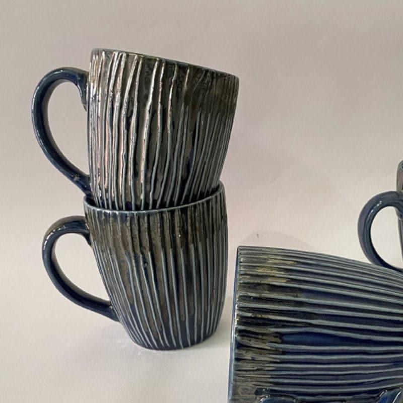 Buy Stripe Sona Mug Blue - 300 ML Mug & Tea Cup from Vaaree