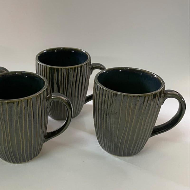 Buy Stripe Sona Mug Green - 300 ML Mug & Tea Cup from Vaaree