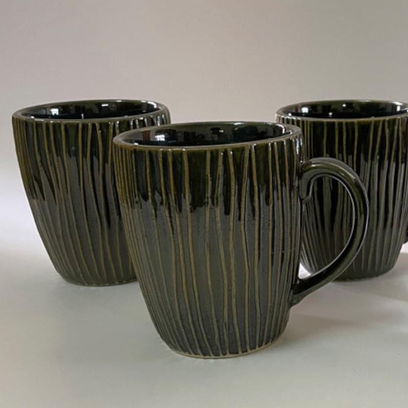 Buy Stripe Sona Mug Green - 300 ML Mug & Tea Cup from Vaaree