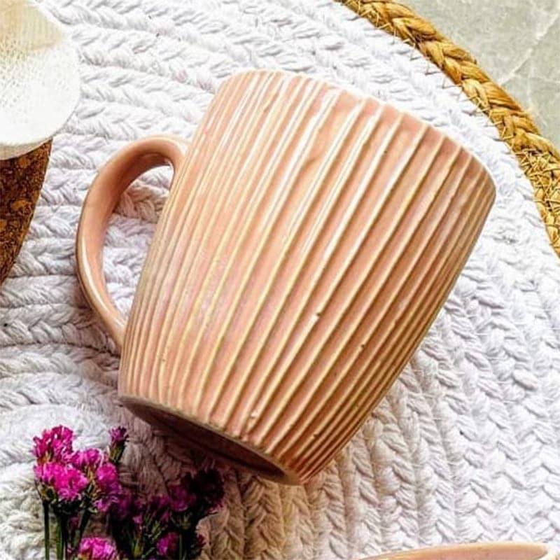 Mug & Tea Cup - Stripe Sona Mug (Peach) - Set Of Two