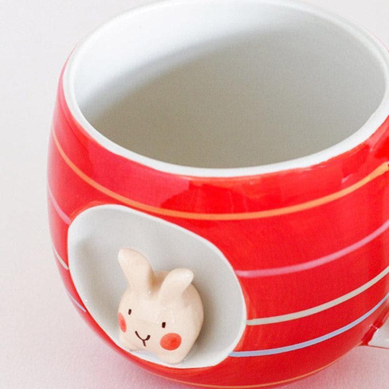 Mug & Tea Cup - Striped Bunny Handpainted Ceramic Mug