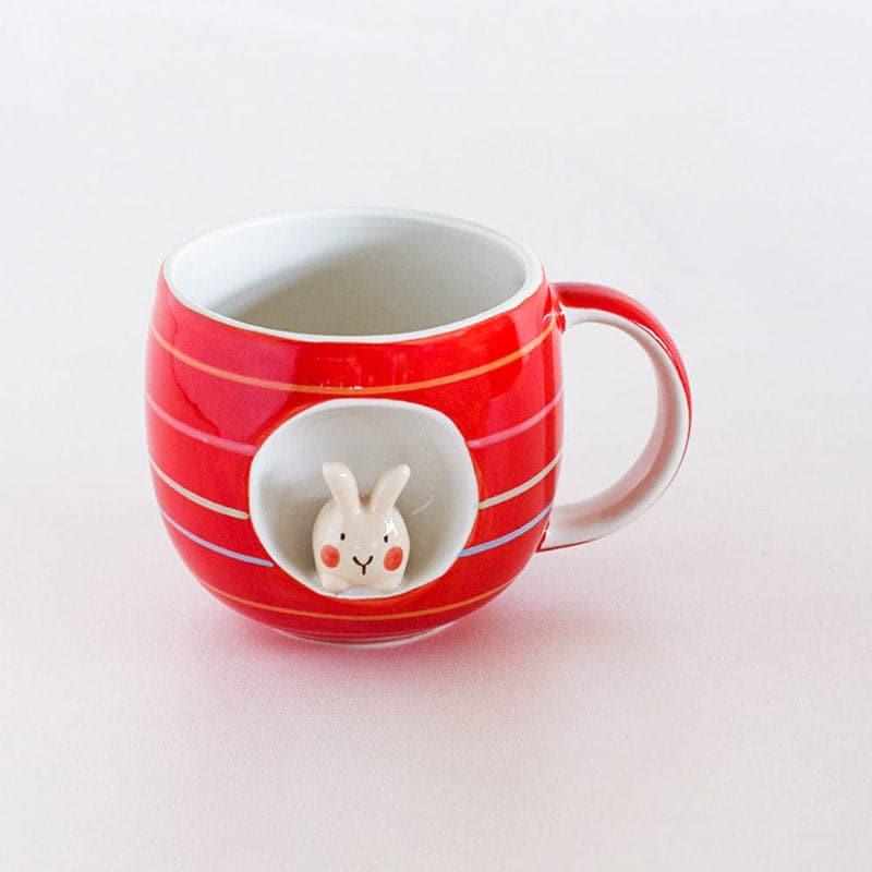 Mug & Tea Cup - Striped Bunny Handpainted Ceramic Mug