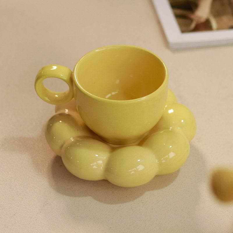 Buy Sunflower Glory Cup And Saucer - Yellow Mug & Tea Cup from Vaaree