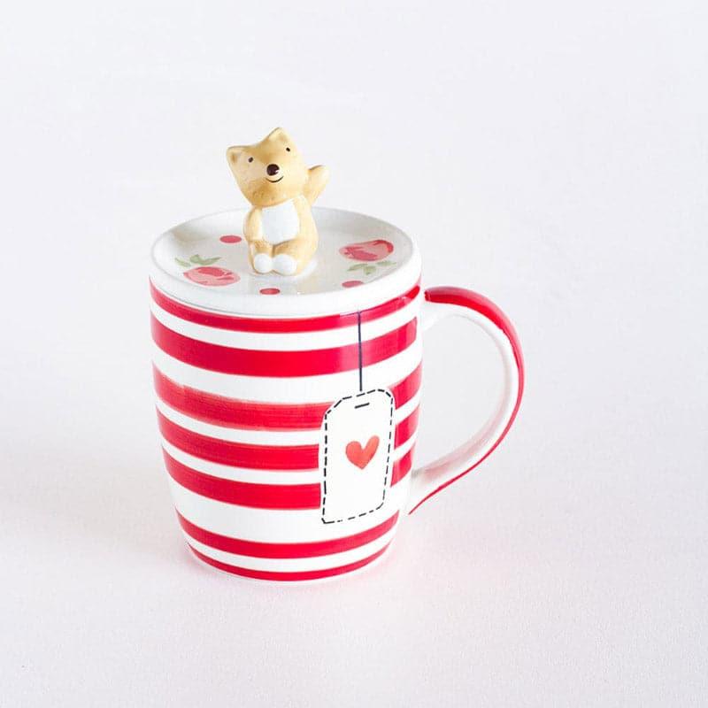 Mug & Tea Cup - Tea Time Bunny Handpainted Mug With Lid