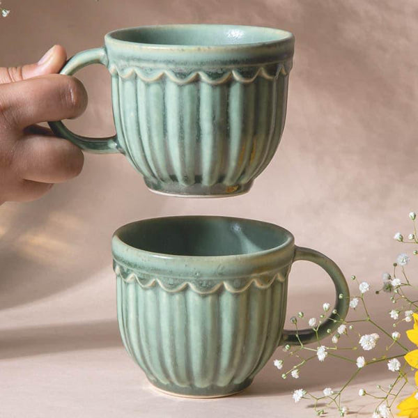 Mug & Tea Cup - Terra Tones Aqua Mug (350 ML) - Set Of Two