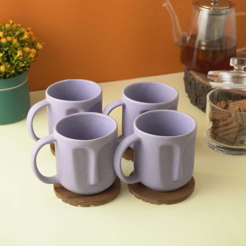 Buy The Straight Face Lilac Mug (300 ML) - Set Of Four Mug & Tea Cup from Vaaree