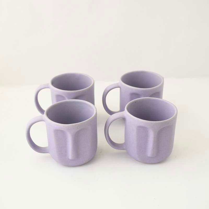 Buy The Straight Face Lilac Mug (300 ML) - Set Of Four Mug & Tea Cup from Vaaree