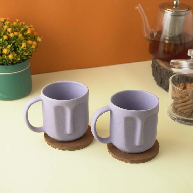 Buy The Straight Face Lilac Mug (300 ML) - Set Of Two Mug & Tea Cup from Vaaree