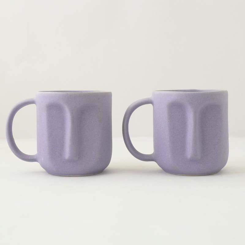 Buy The Straight Face Lilac Mug (300 ML) - Set Of Two Mug & Tea Cup from Vaaree