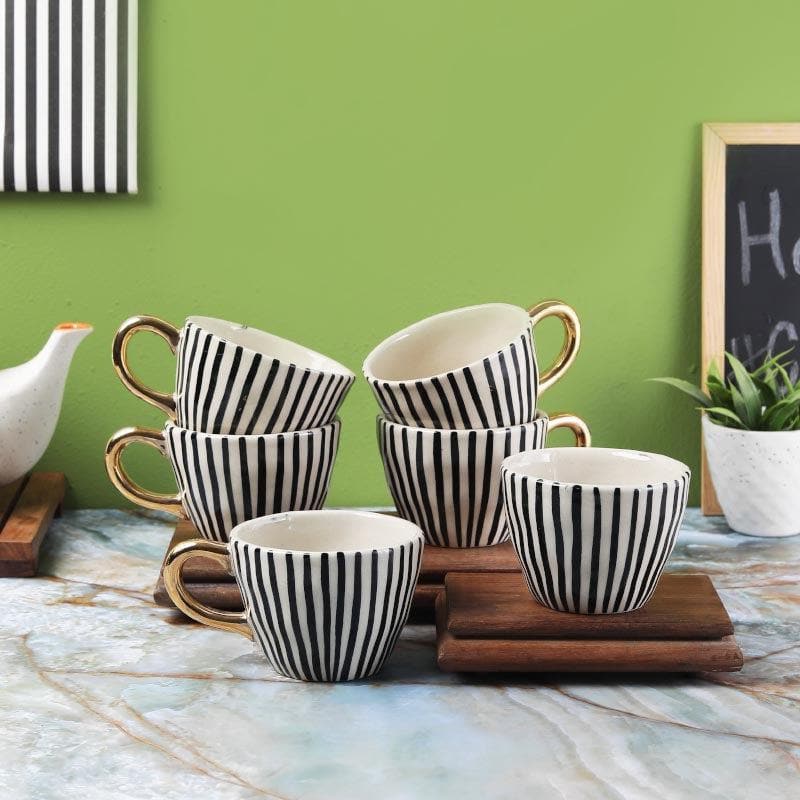 Buy Mug & Tea Cup - The Striped Squad - Set Of Six at Vaaree online