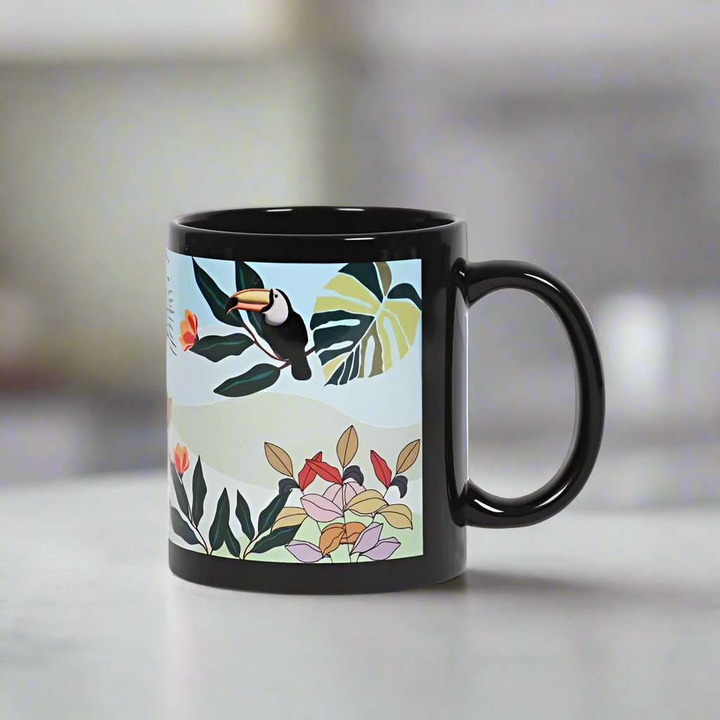 Buy Tropical Escape Mug - Black Mug & Tea Cup from Vaaree