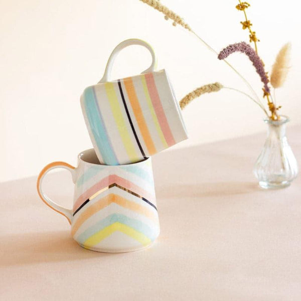 Mug & Tea Cup - Twilight Handpainted Ceramic Mugs - Set Of Two