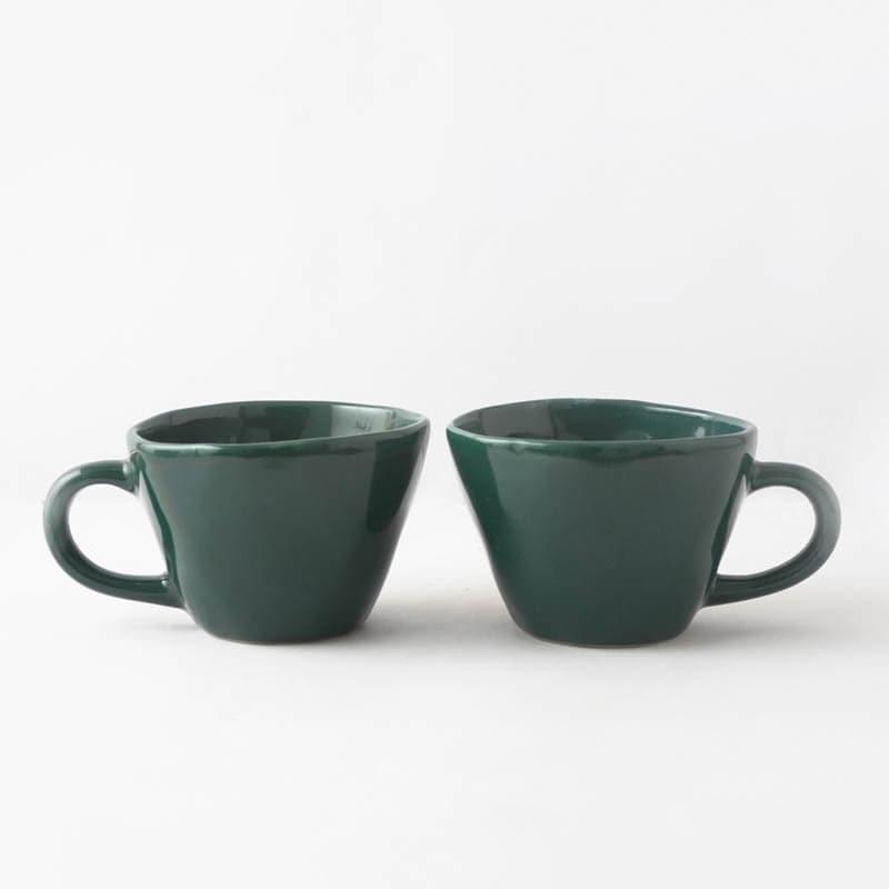 Buy Vance Mug (Dark Green) - Set Of Two Mug & Tea Cup from Vaaree