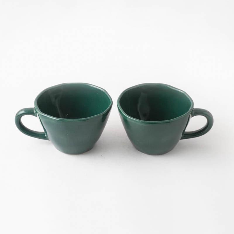 Buy Vance Mug (Dark Green) - Set Of Two Mug & Tea Cup from Vaaree