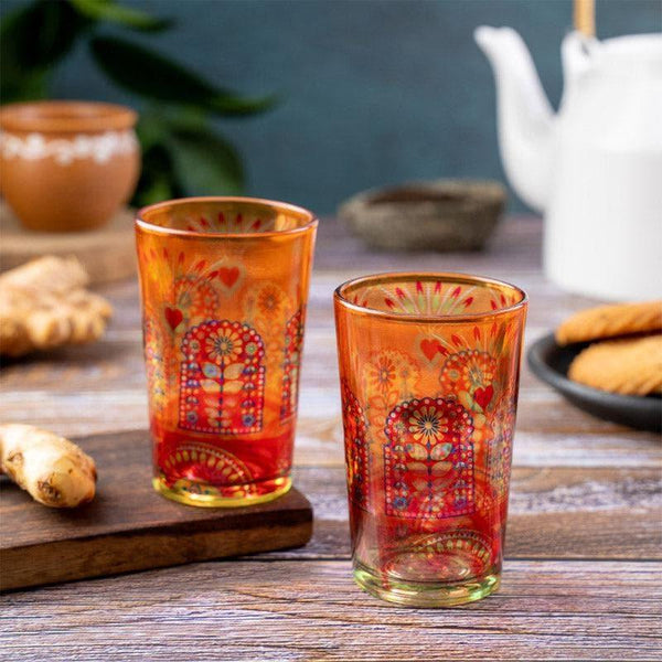 Mug & Tea Cup - Vibrant Jharokha Chai Glass - Set Of Two