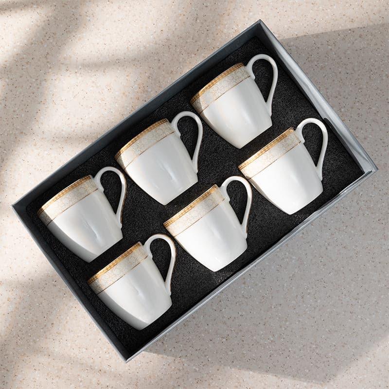 Mug & Tea Cup - Warda Goldline Mug (200 ML) - Set Of Six