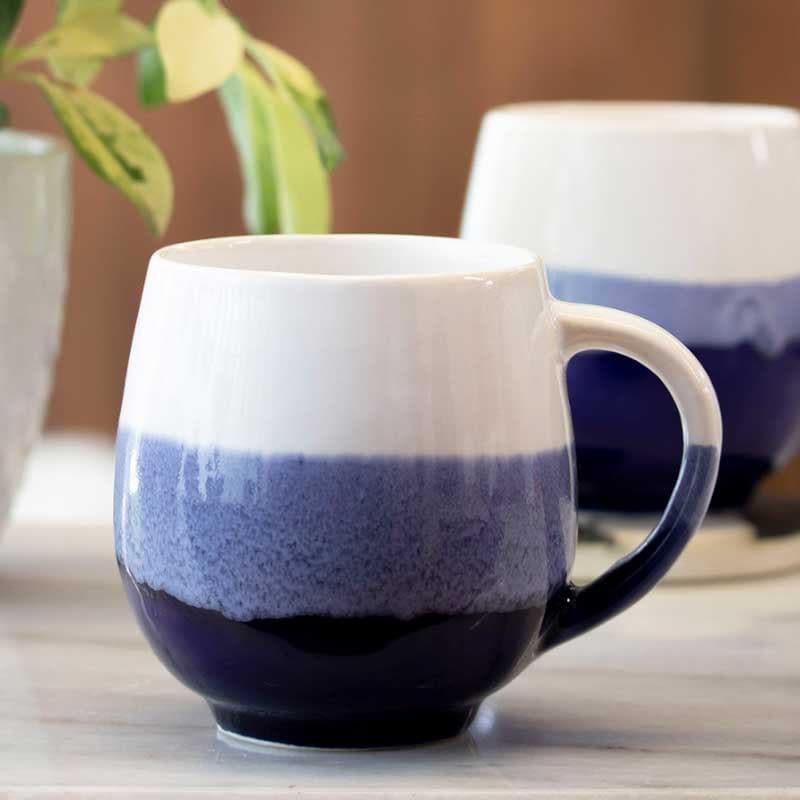 Buy Wave Riders Mug (Blue) - Set Of Two Mug & Tea Cup from Vaaree