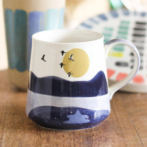 Mug & Tea Cup - Wilderness Handpainted Ceramic Mug - Blue