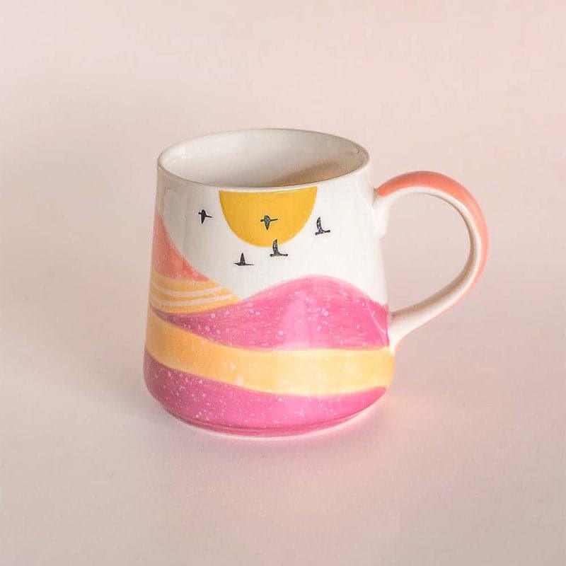 Buy Wilderness Handpainted Ceramic Mug - Pink Mug & Tea Cup from Vaaree