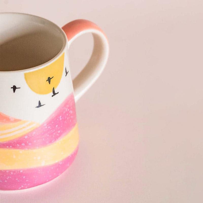 Mug & Tea Cup - Wilderness Handpainted Ceramic Mug - Pink