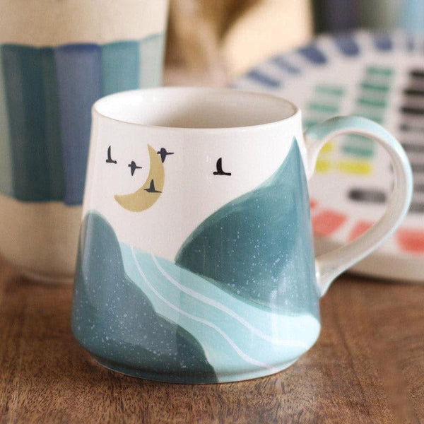 Mug & Tea Cup - Wilderness Handpainted Ceramic Mug - Teal