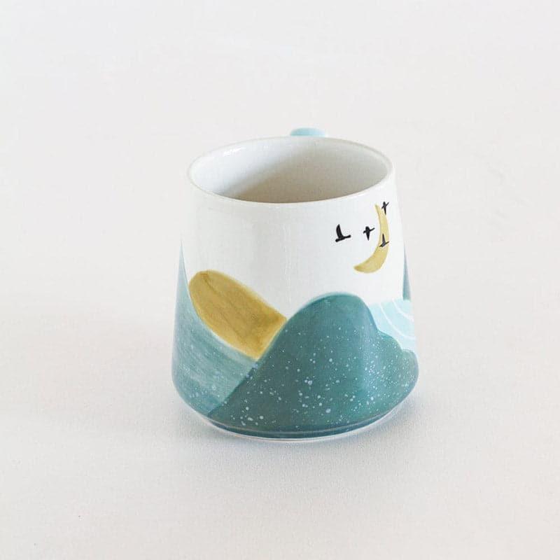 Buy Wilderness Handpainted Ceramic Mug - Teal Mug & Tea Cup from Vaaree